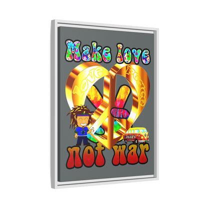 love peace - framed canvas art (dark grey)