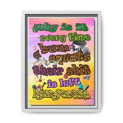 the bum's shit - framed canvas art (color blur)