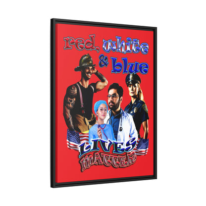 rw&b lives matter - framed canvas art (red)