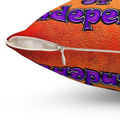 declaration of the independents - Spun Polyester Square Pillow - (burnt orange)