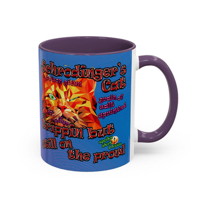 schrodinger's cat - Accent Mug (light blue-purple wave)