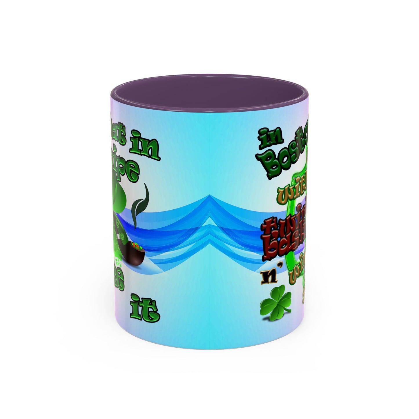celtics logo - Accent Mug (light blue-pink wave)