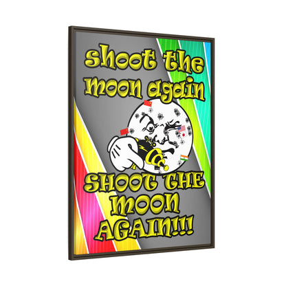 shoot the moon again - framed canvas art (rainbow split)
