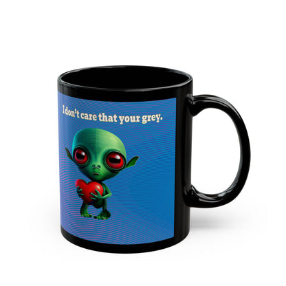 I don't care that your grey - Black Mug (light blue-purple wave)