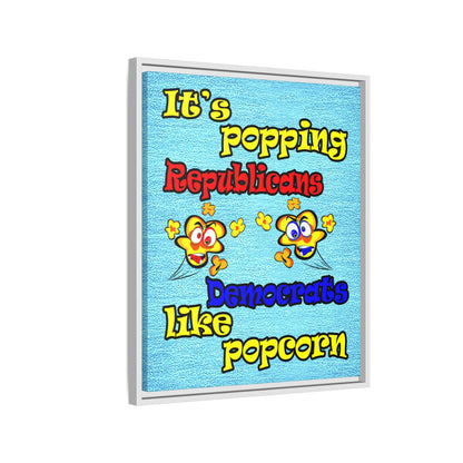 popping like popcorn - framed canvas art (faded dark blue)
