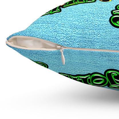 og - Spun Polyester Square Pillow - (faded blue)