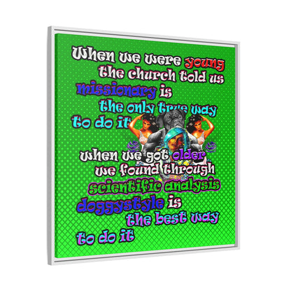 doggystyle - framed canvas art (logo green)