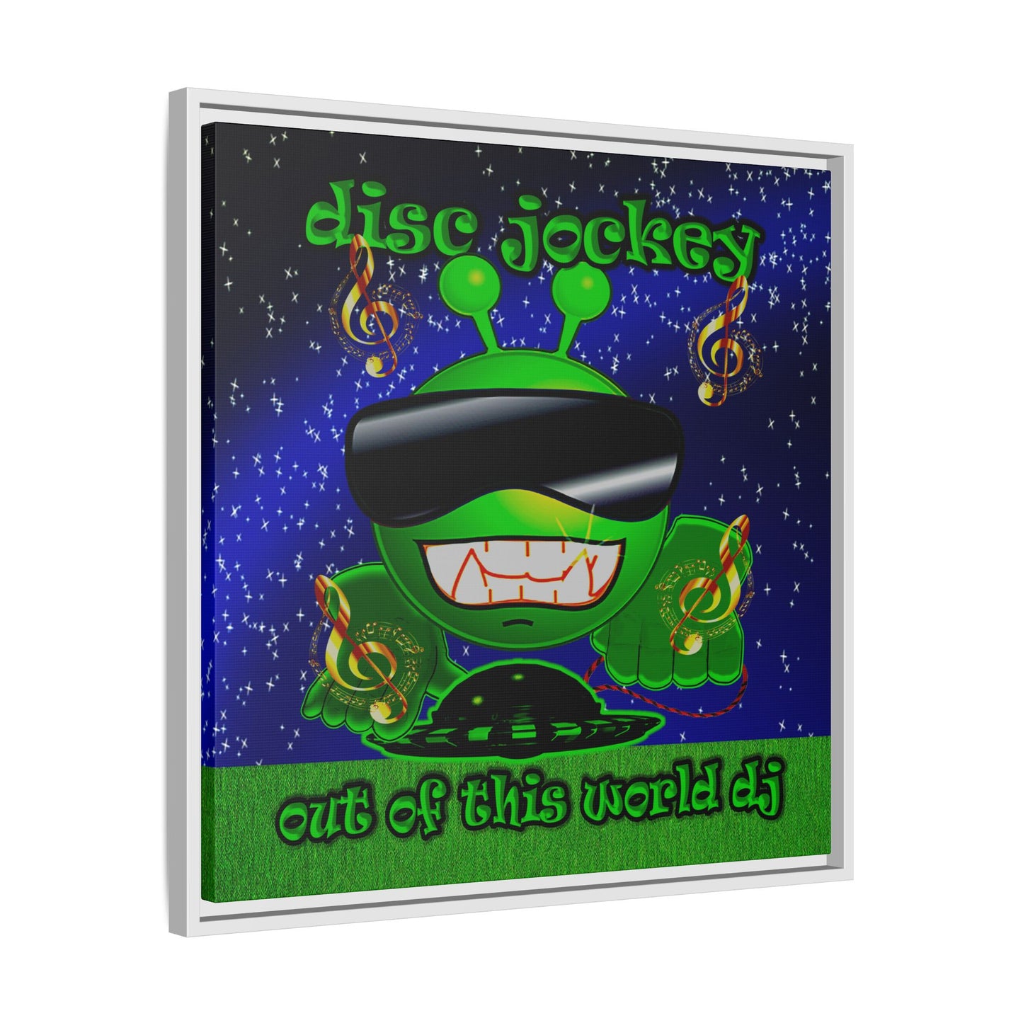 disc jockey - framed canvas art ('snoops' background)