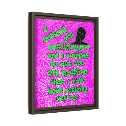noticed you noticing - framed canvas art (pink swirl)