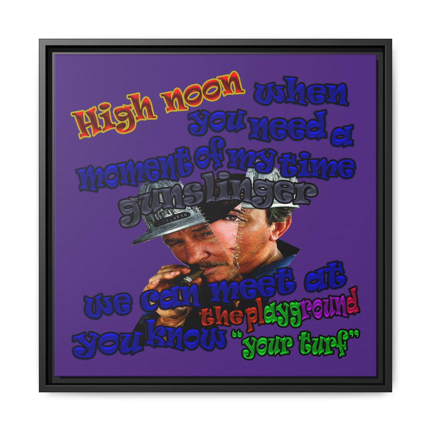 high noon - framed canvas art (purple)