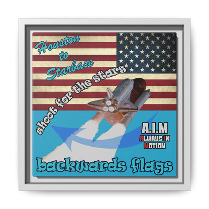 shoot for the stars - framed canvas art (turquoise)