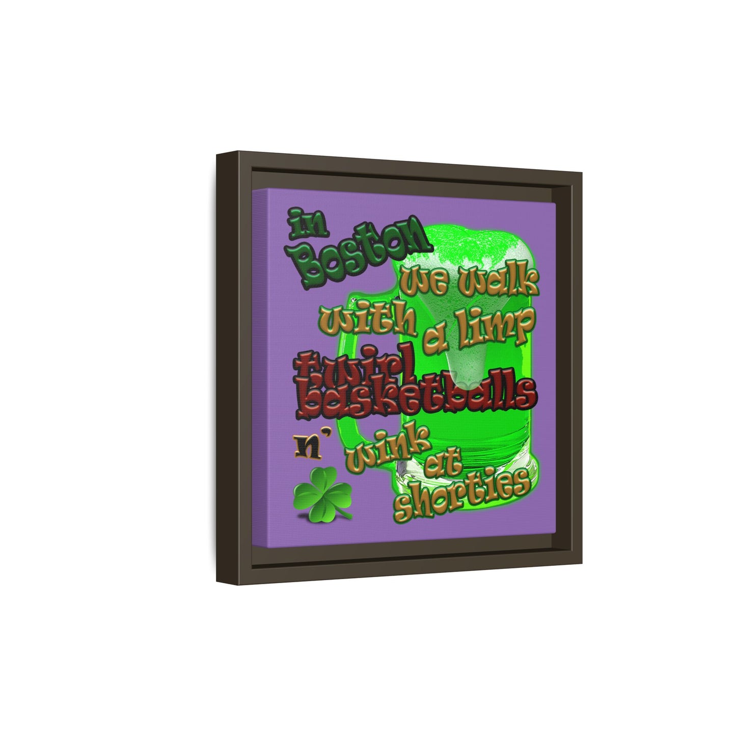 celtics logo - framed canvas art (light purple)