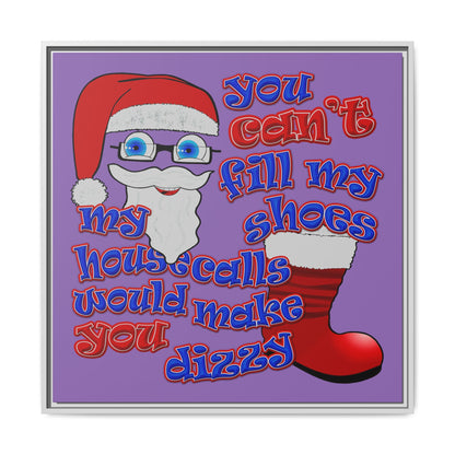 santa's shoes - framed canvas art (light purple)