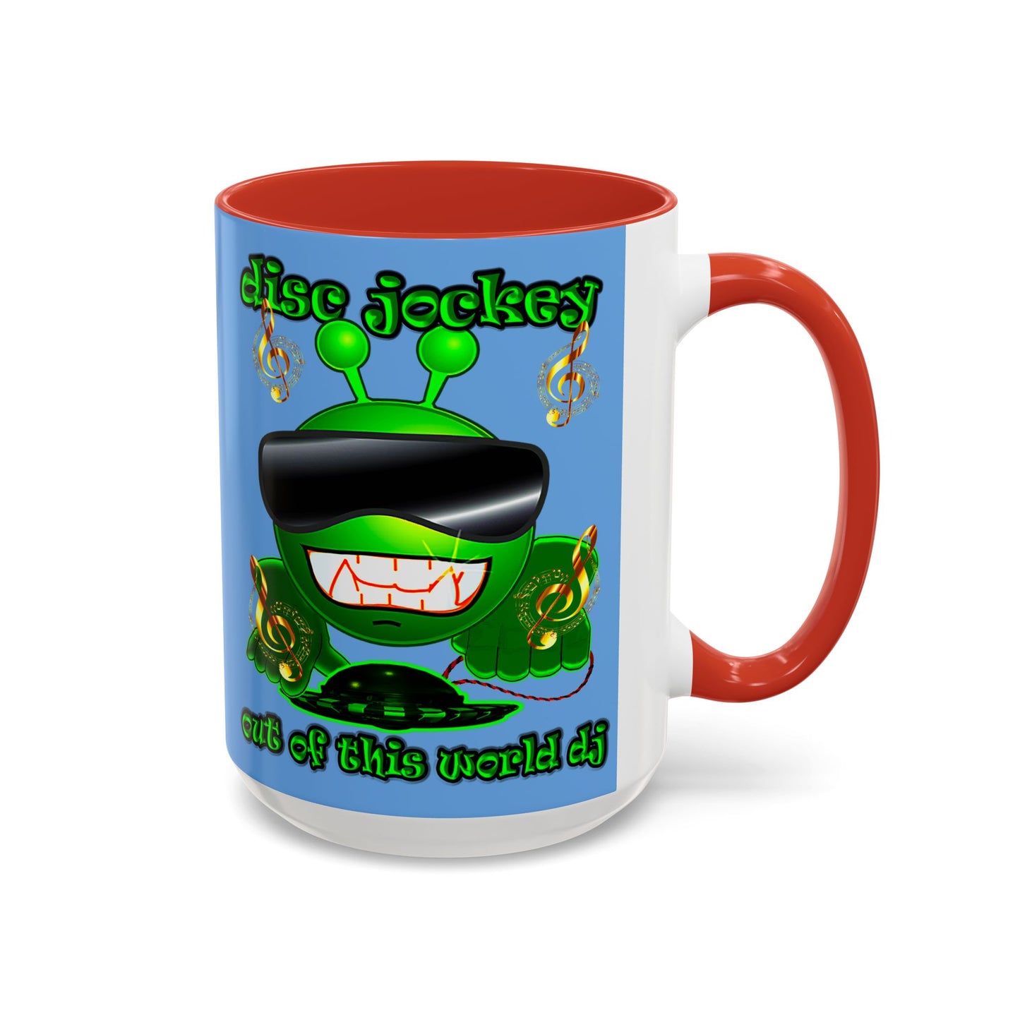 disc jockey - Accent Mug (light blue)