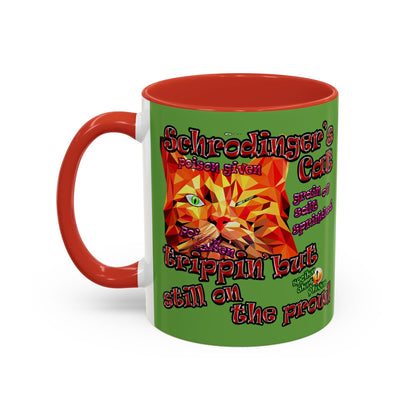 schrodinger's cat - Accent Mug (green)