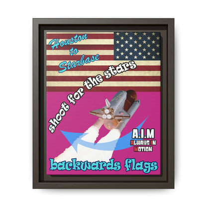 shoot for the stars - framed canvas art (pink)