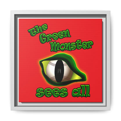 green monster - framed canvas art (red)