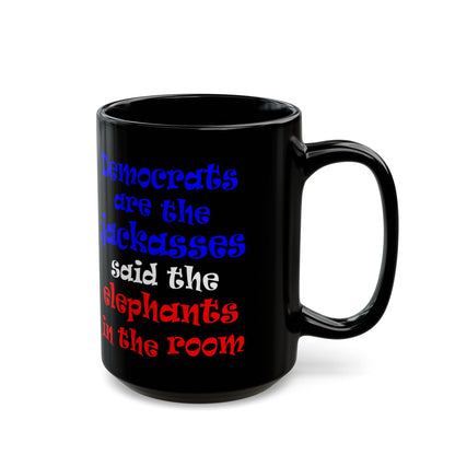 donkeys and elephants - Black Mug (black)