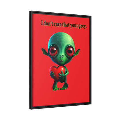 I don't care that your grey - framed canvas art (red)