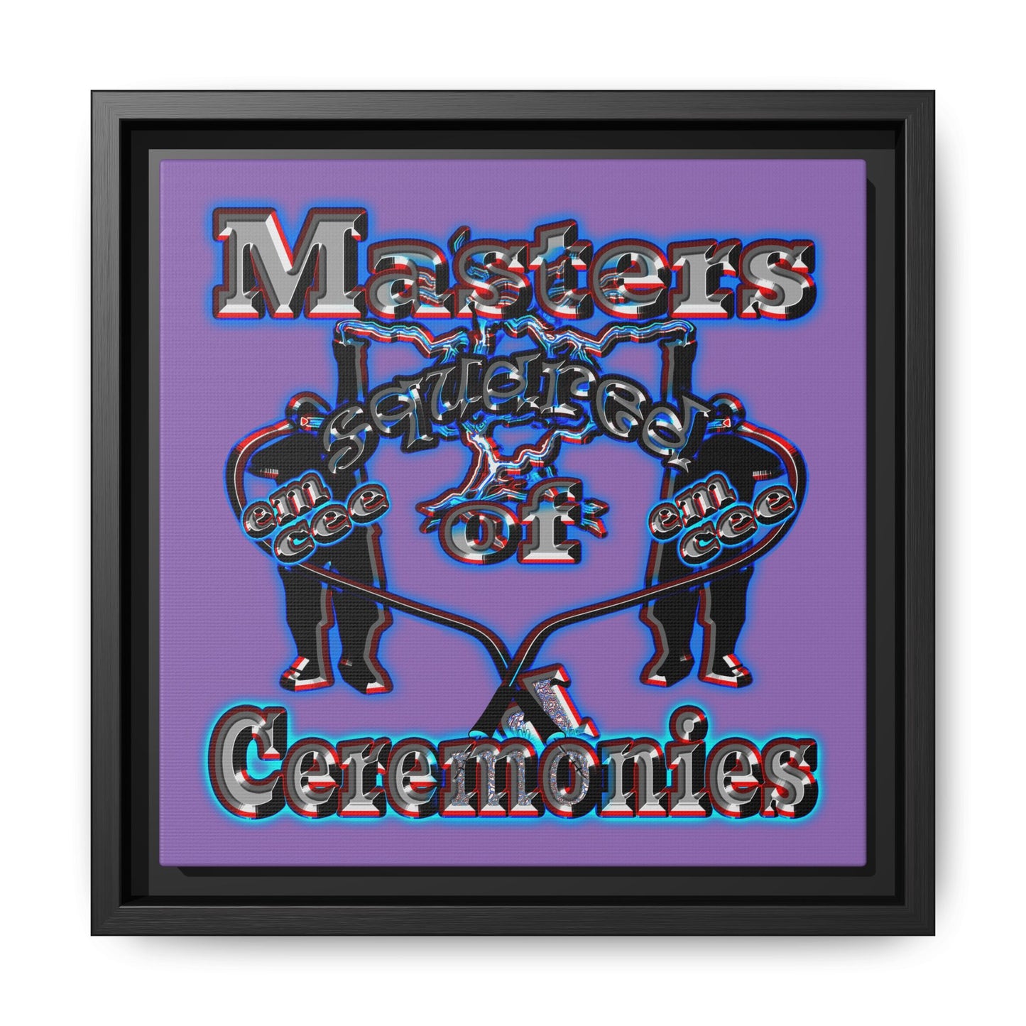 em cee squared - framed canvas art (light purple)