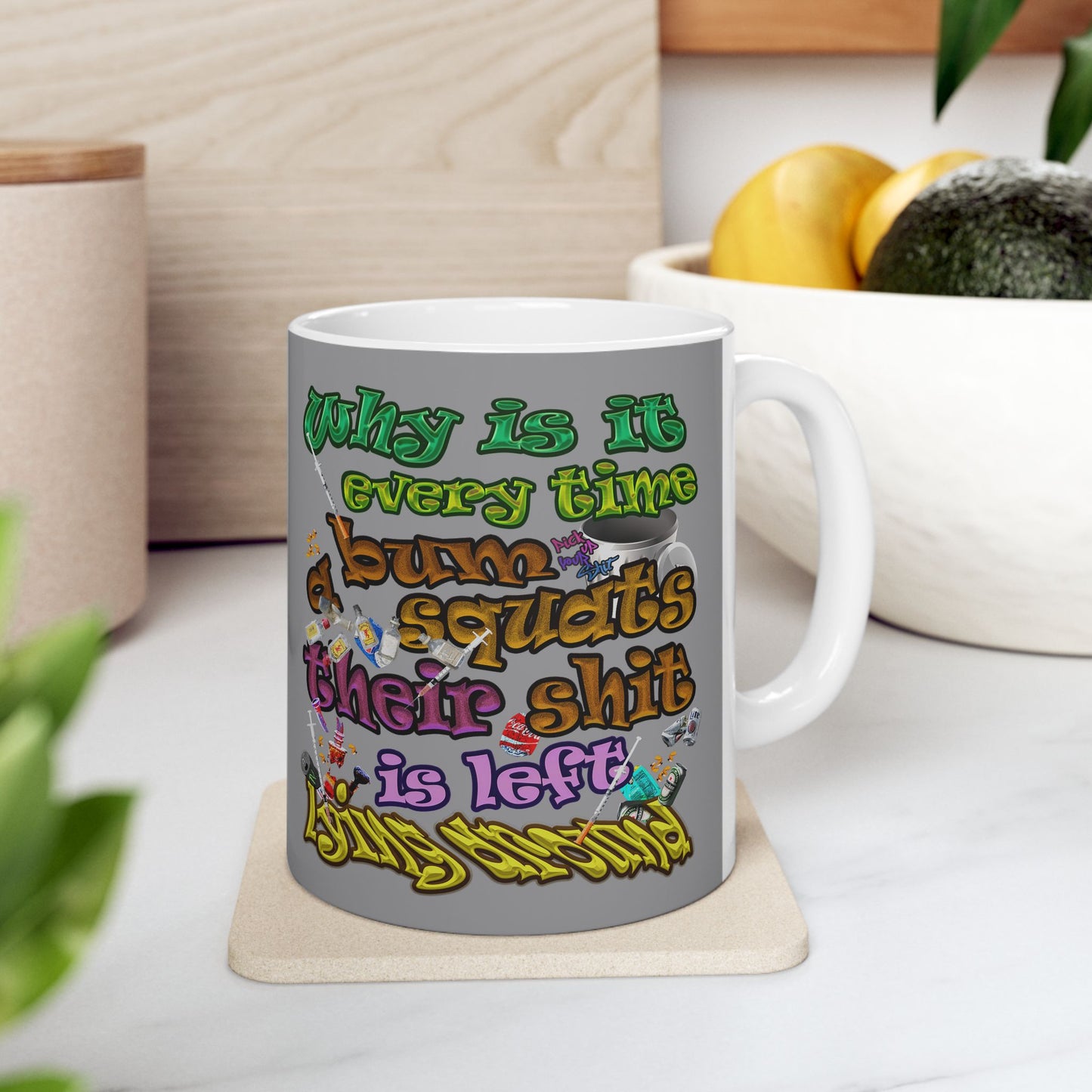 the bum's shit - White Mug (grey)