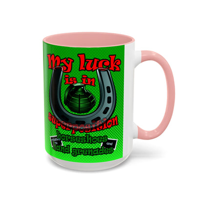 my luck - Accent Mug (logo green)