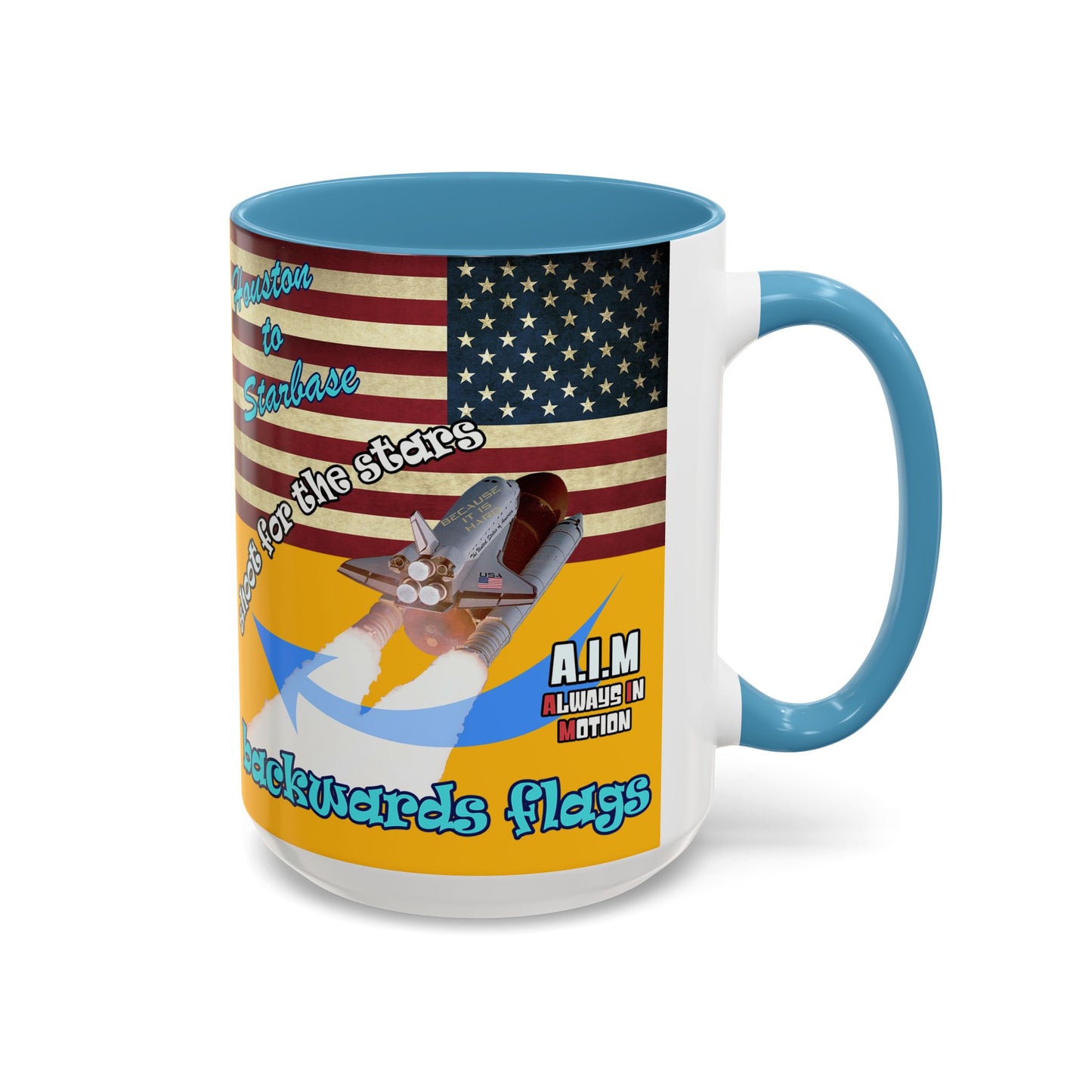 shoot for the stars - Accent Mug (yellow)