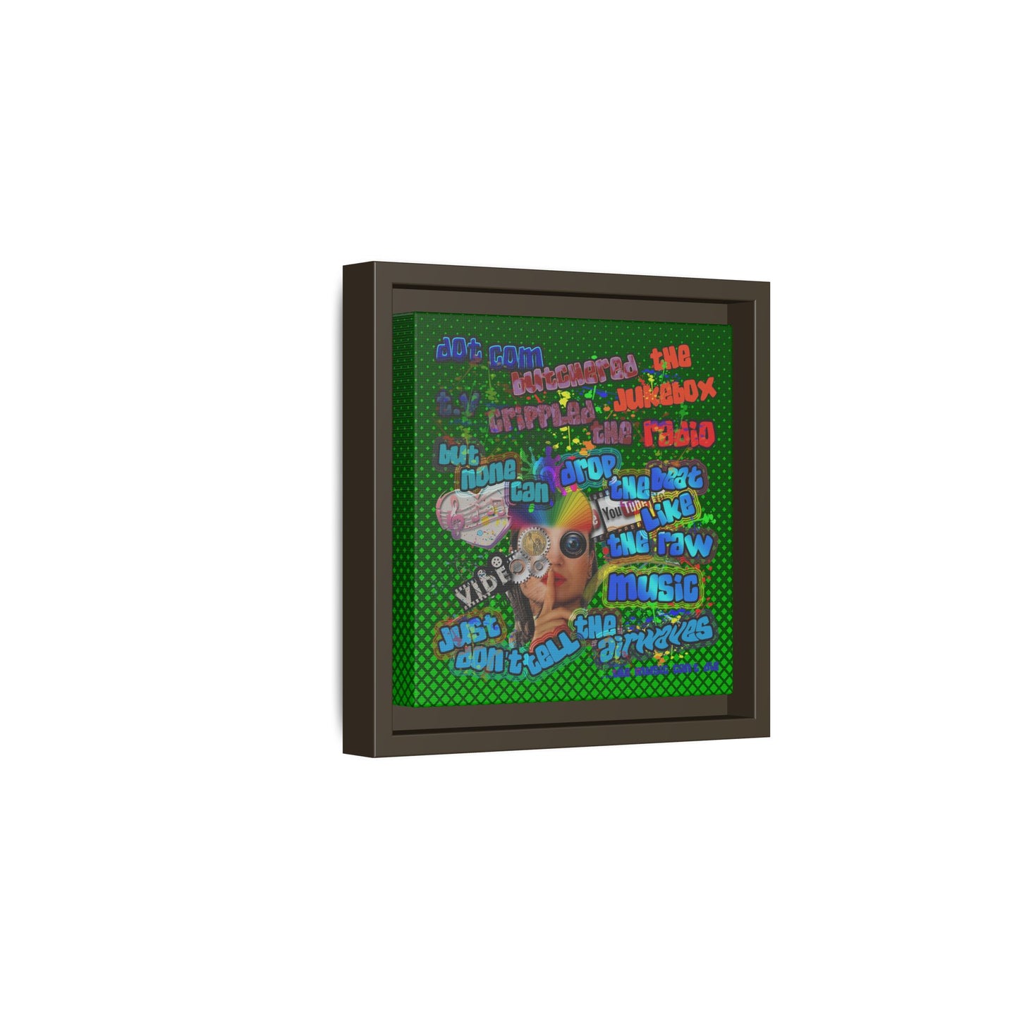 drop the beat - framed canvas art (logo green)