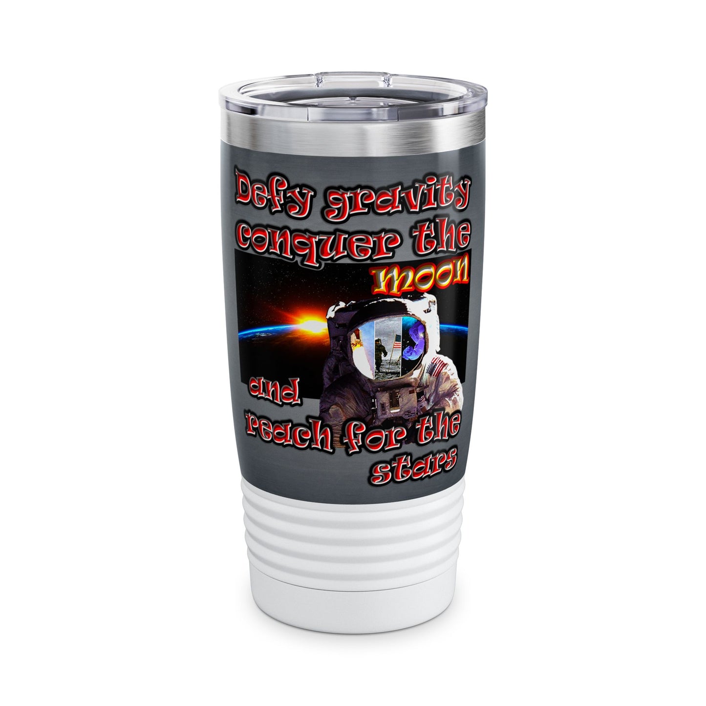 defy conquer reach - Ringneck Tumbler, 20oz (grey-light grey)