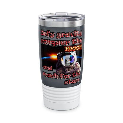 defy conquer reach - Ringneck Tumbler, 20oz (grey-light grey)