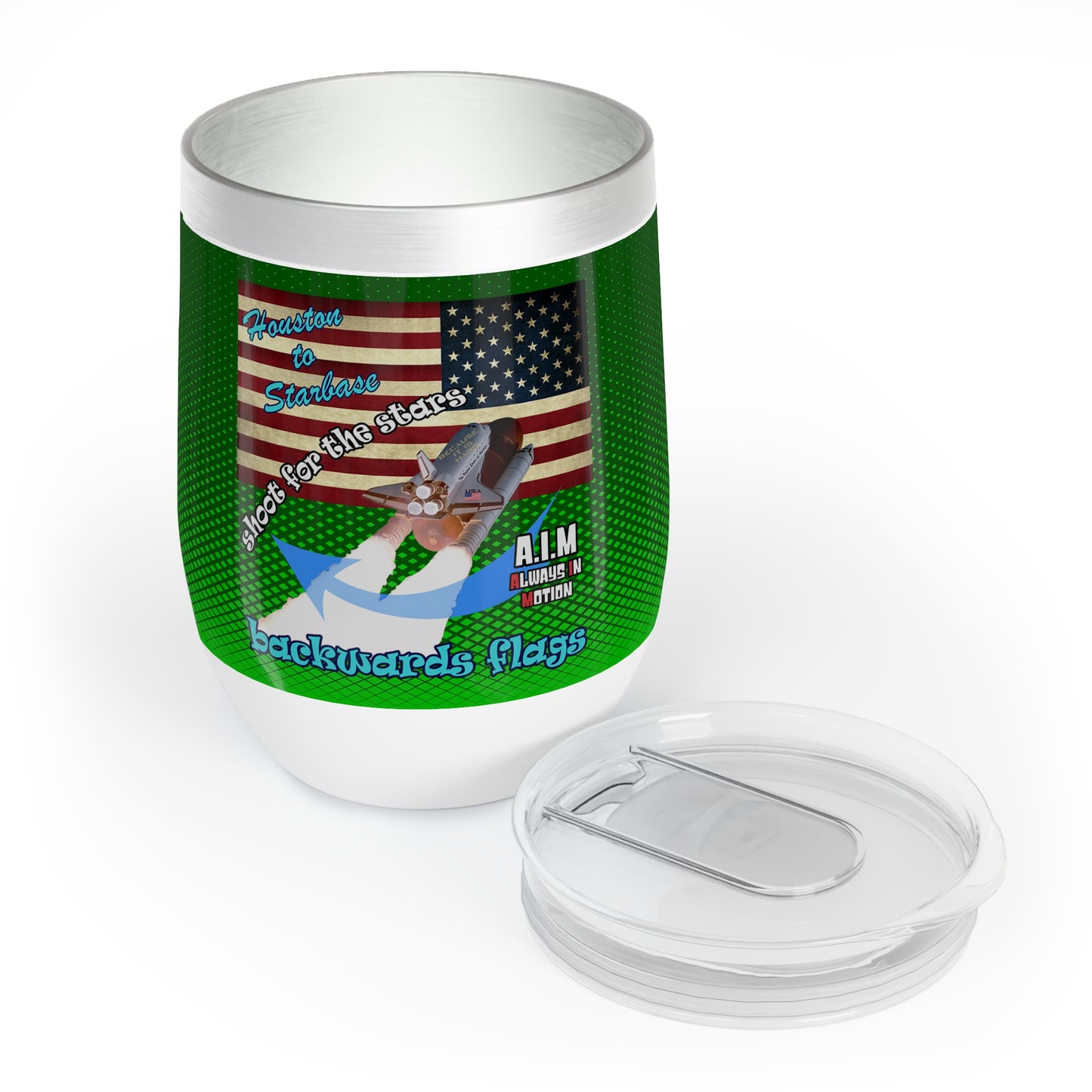 shoot for the stars - Chill Wine Tumbler (logo green)