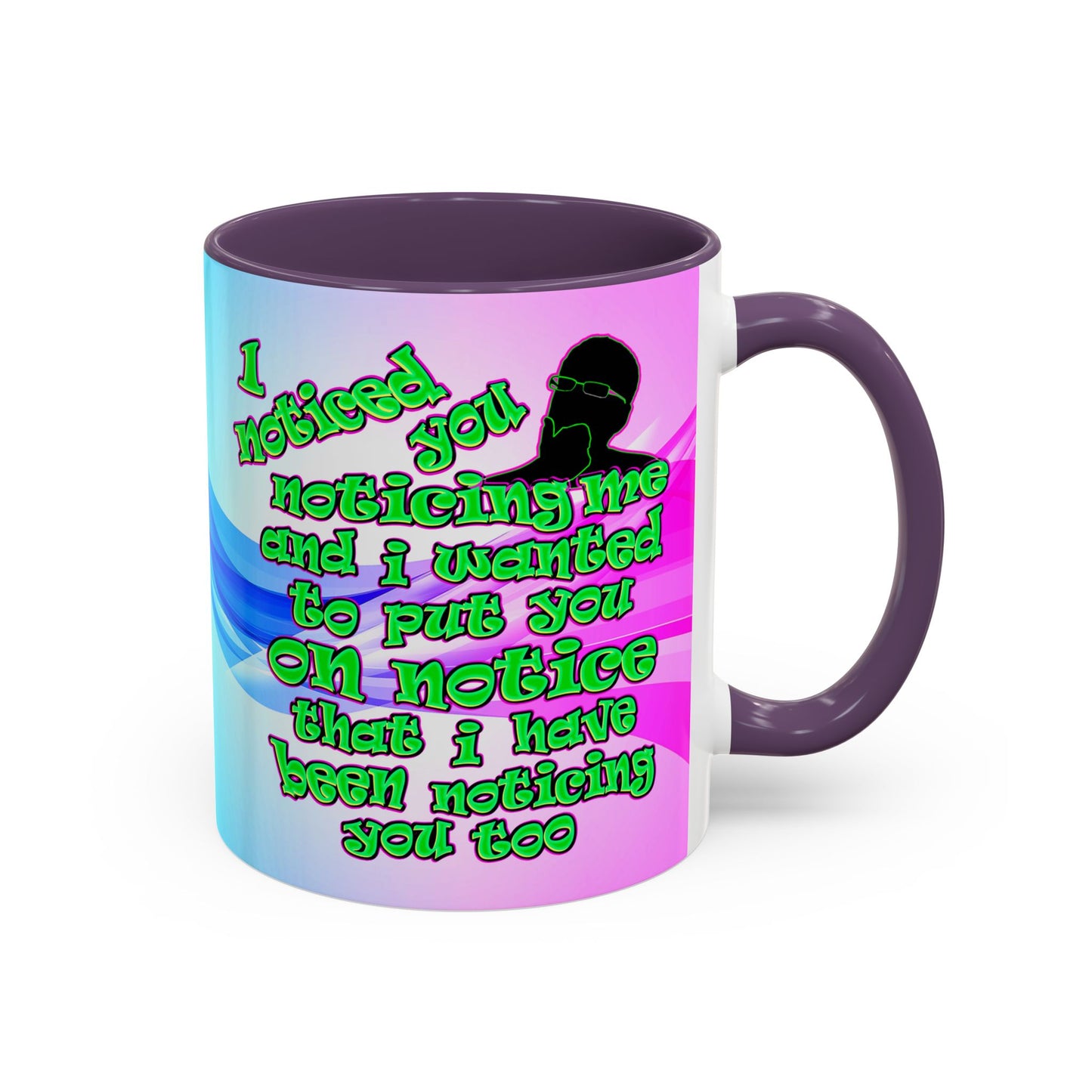 noticed you noticing - Accent Mug (light blue-pink wave)