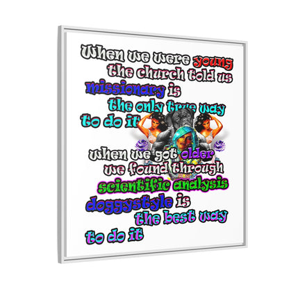 doggystyle - framed canvas art (white)