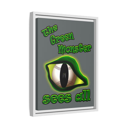 green monster - framed canvas art (dark grey)