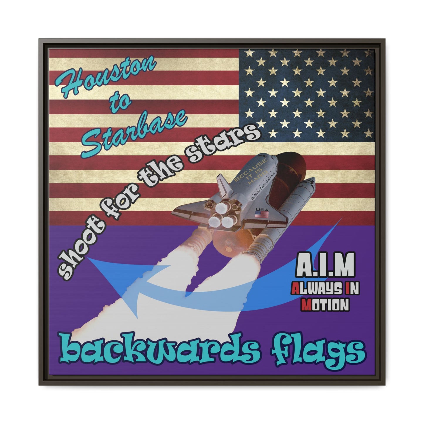 shoot for the stars - framed canvas art (purple)