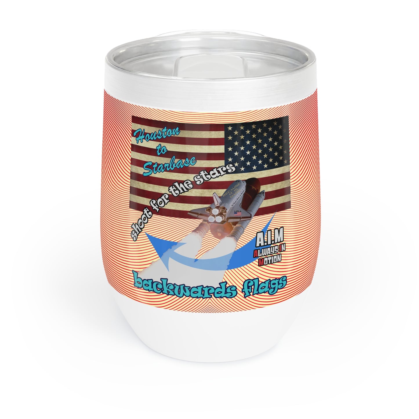 shoot for the stars - Chill Wine Tumbler (yellow-orange wave)
