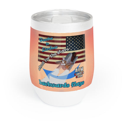 shoot for the stars - Chill Wine Tumbler (yellow-orange wave)