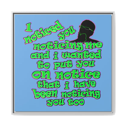 noticed you noticing - framed canvas art (light blue)