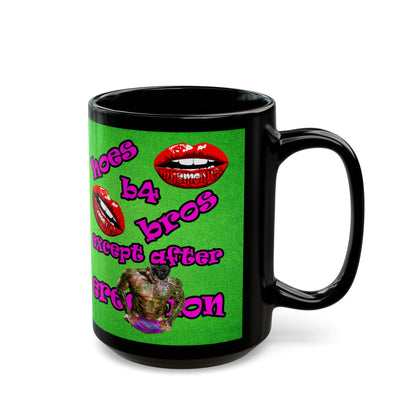 hoes b4 bros - Black Mug (green turf)
