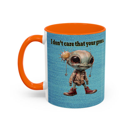 I don't care that your grey - Accent Mug (faded blue)