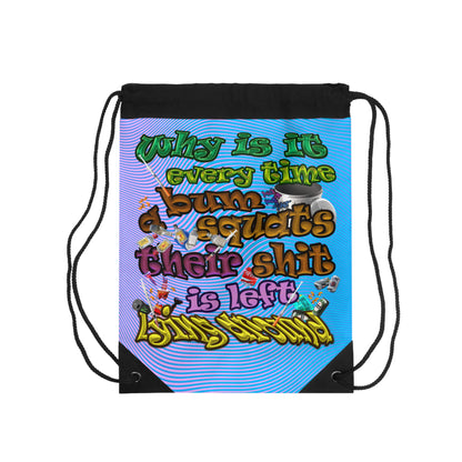 the bum's shit - Drawstring Bag (light blue-purple wave)