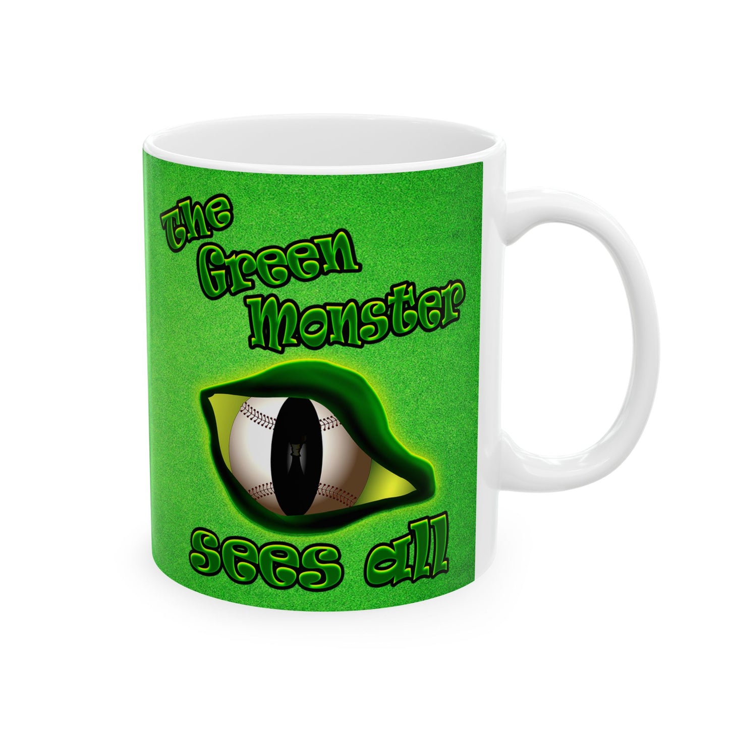 green monster - White Mug (green turf)