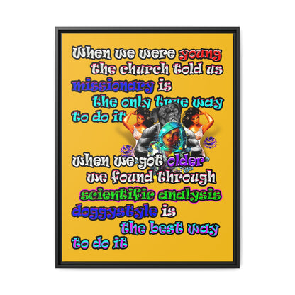 doggystyle - framed canvas art (yellow)