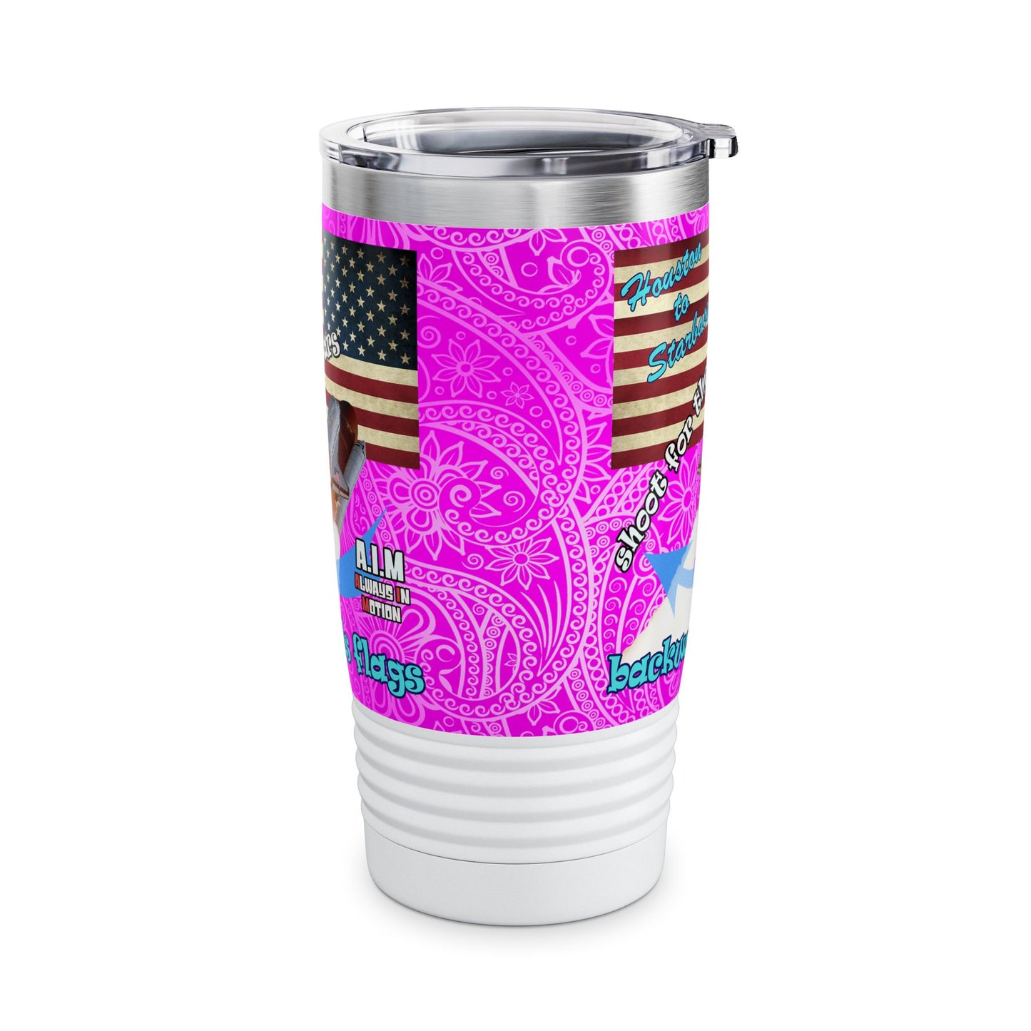 shoot for the stars - Ringneck Tumbler, 20oz (pink swirl)