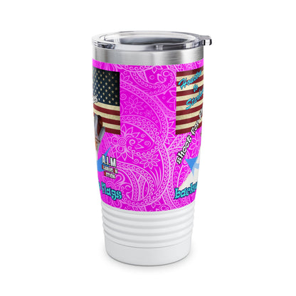 shoot for the stars - Ringneck Tumbler, 20oz (pink swirl)