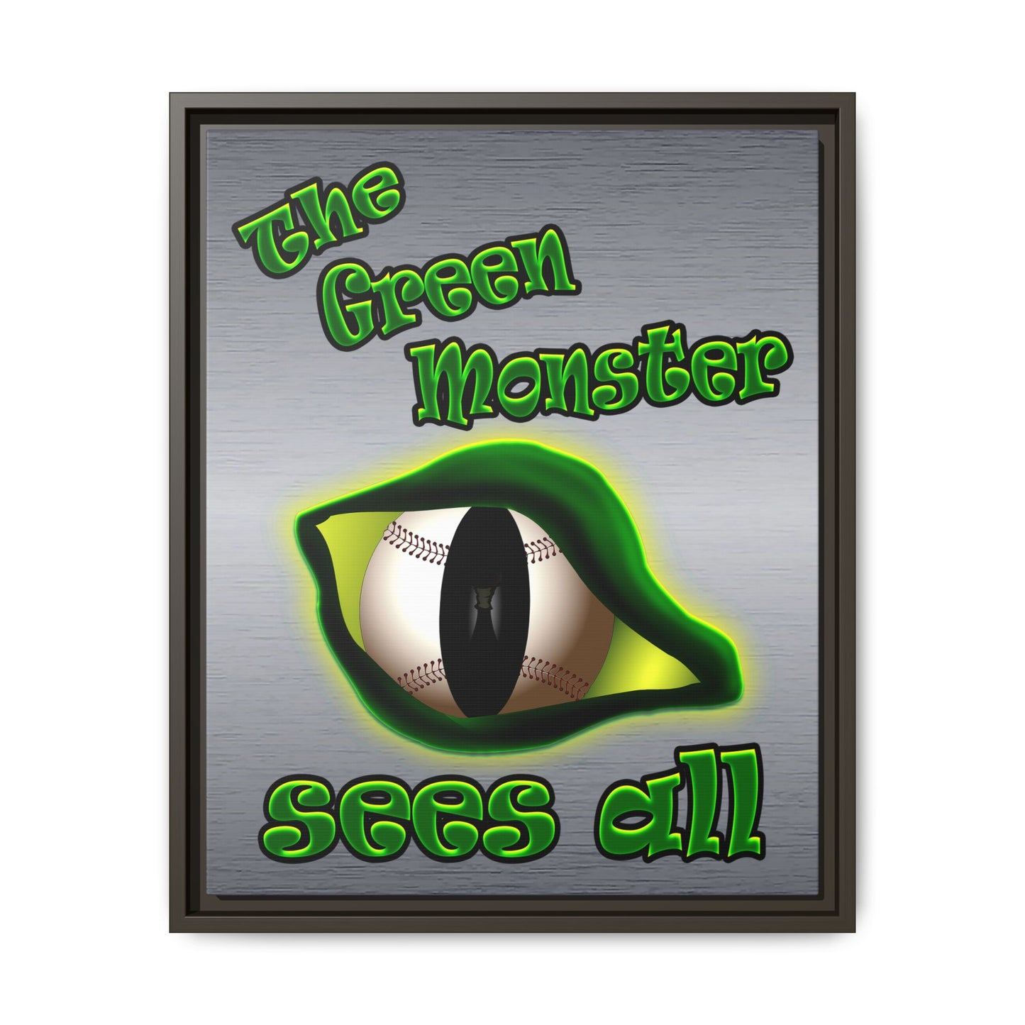 green monster - framed canvas art (brushed nickel)