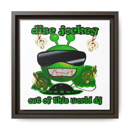 disc jockey - framed canvas art (white)