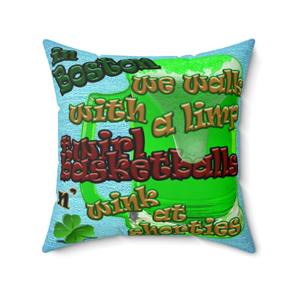 celtics logo - Faux Suede Square Pillow - (faded blue)