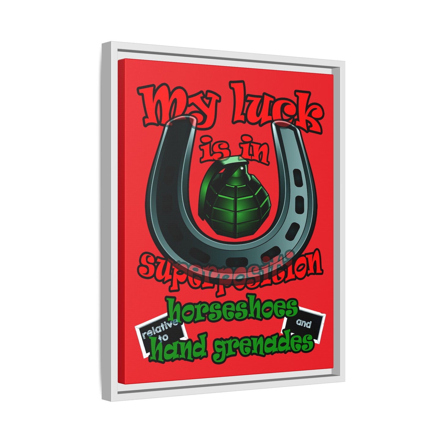 my luck - framed canvas art (red)