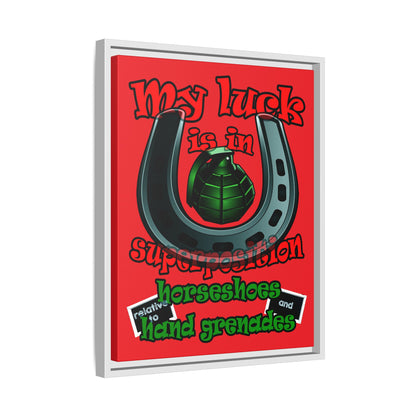 my luck - framed canvas art (red)